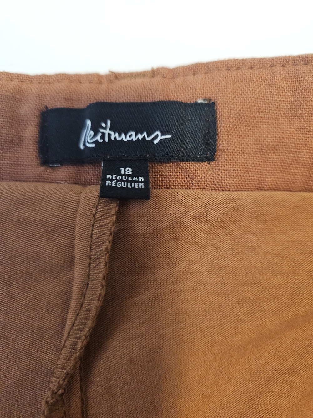 Reitmans Linen Blend Skort Burnt Orange Sz 18 NWT - Picture 8 of 12